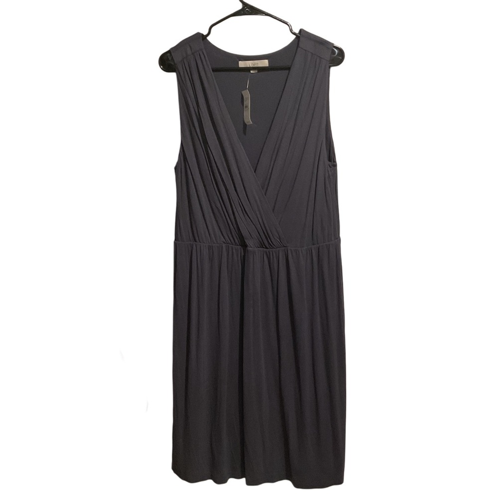 LOFT Mini Wrap Dress Gray‎ Sleeveless